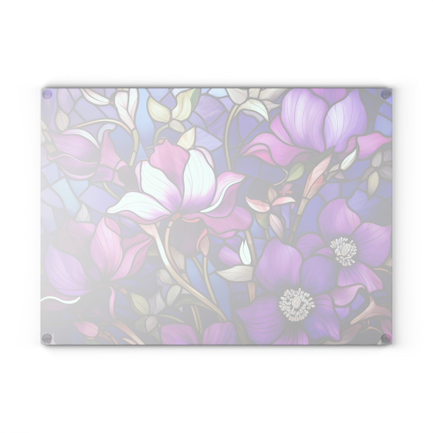 Lavender Dreams: Stained Glass look Inspired Glass Cutting Board