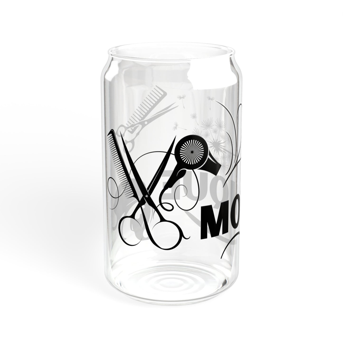 Personalized hairdresser Sipper Glass, 16oz, hairstylist gift, iced coffee cup, glass with lid and straw