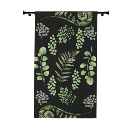 Sylvan Serenity: Nature-Inspired Window Curtain with Ferns and Plants