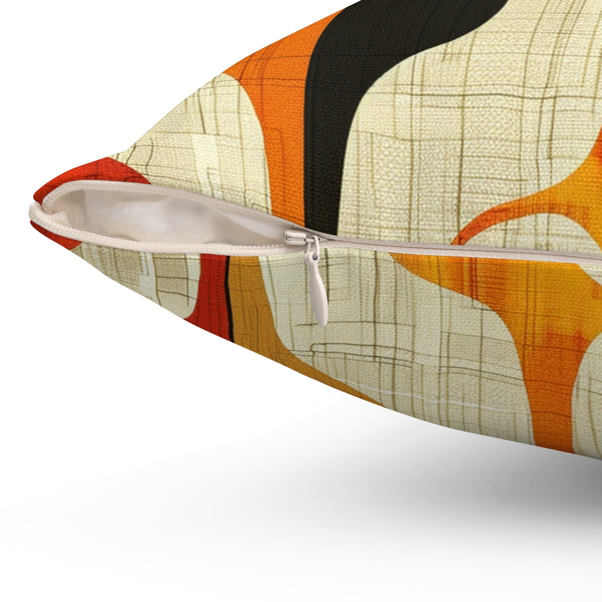 Mid Century Modern shapes Spun Polyester Square Pillow, couch chair throw scatter cushion, MCM home decor