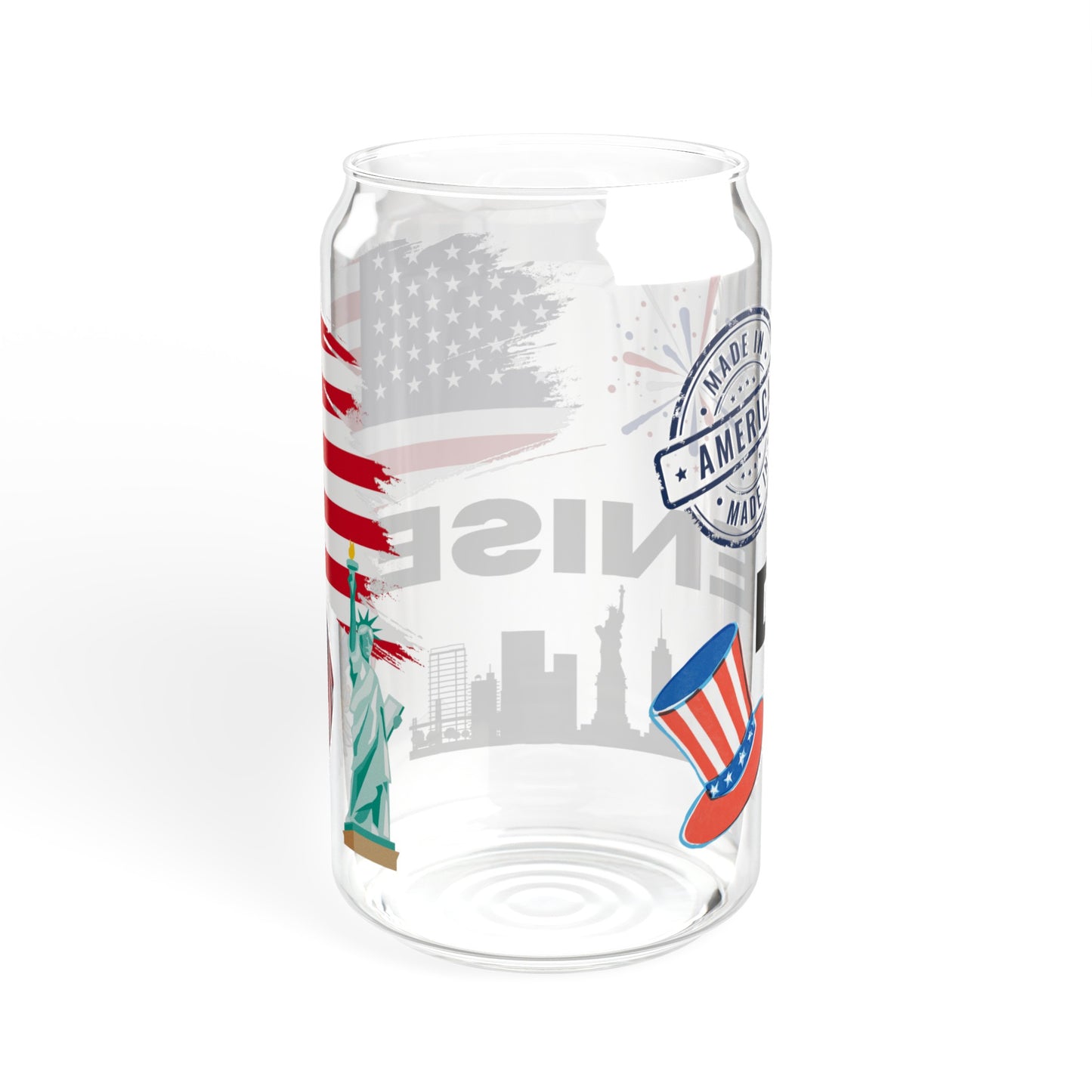 Made in the USA Personalized Sipper Glass, 16oz, name glass, cute coffee glass, iced coffee glass, glass with lid and straw, patriotic glass