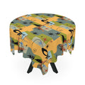 Retro Mid-Century Cat Tablecloth — Atomic Starburst Pattern