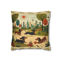 MCM Dachshund Park Scene Pillowcase | Square Decorative Throw Pillowcase - COVER ONLY