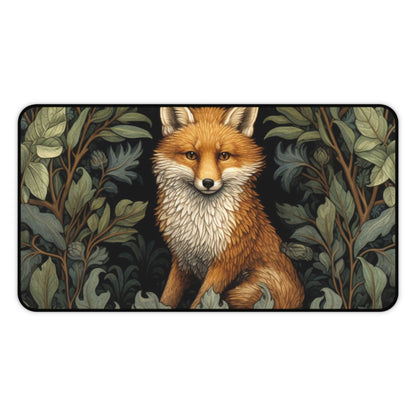 Fox William Morris inspired Desk Mat, work from home, office decor, desk protector, Large Mousepad, computer workspace mat