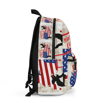 Made in the USA Backpack, back to school, college, hiking, carry on, travel, overnight, day trip backpack