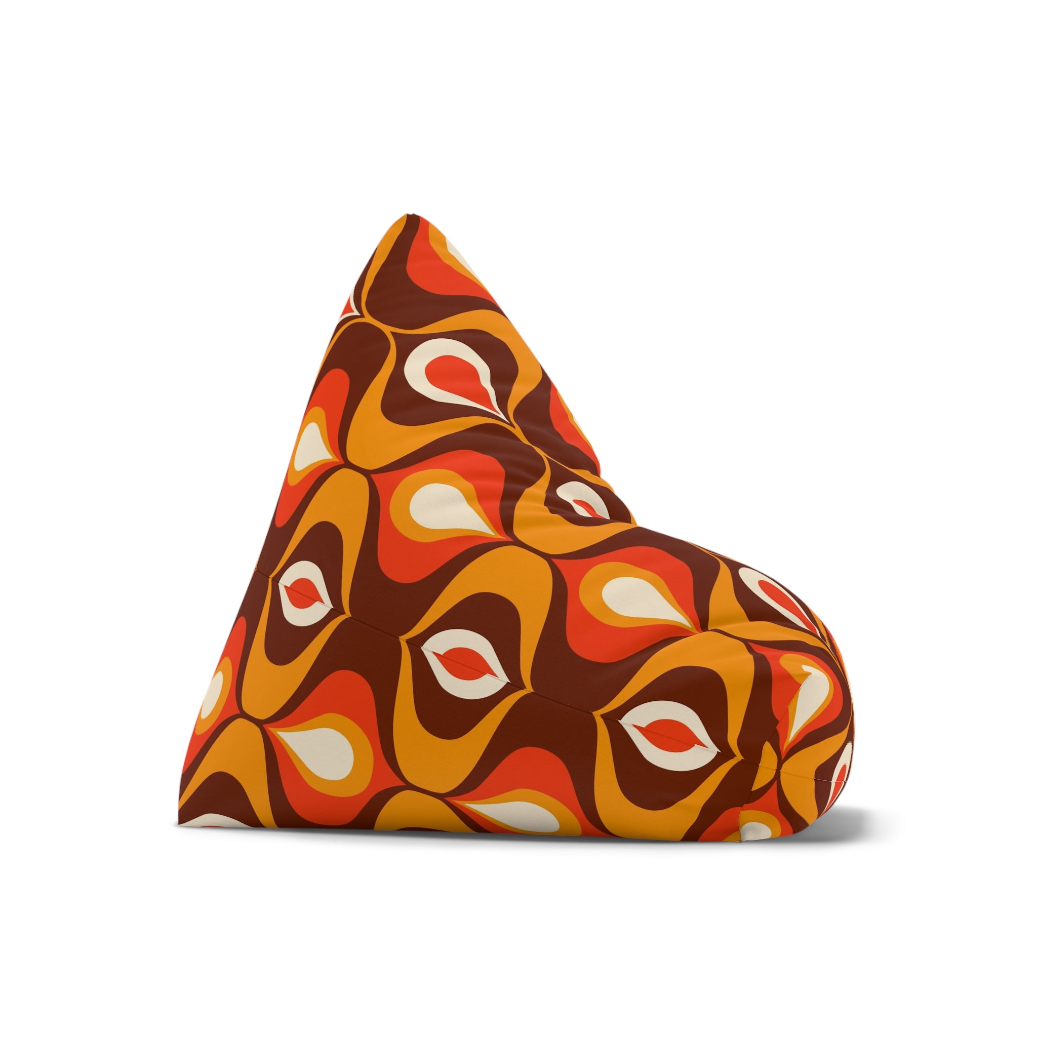Retro orange and brown Bean Bag Chair COVER, retro home decor, games room, living room bean bag cover