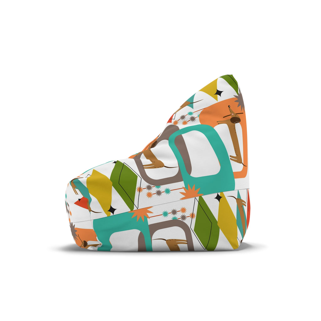 Bean Bag Chair COVER, retro Dachshund, mid century modern, living room, games room, MCM home decor