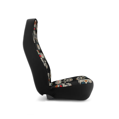 Revamp Your Ride with Edgy Elegance: Skulls, Diamonds, and Flowers Car Seat Covers