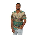Retro Palm Springs Basset Hound Driving Convertible Hawaiian Shirt