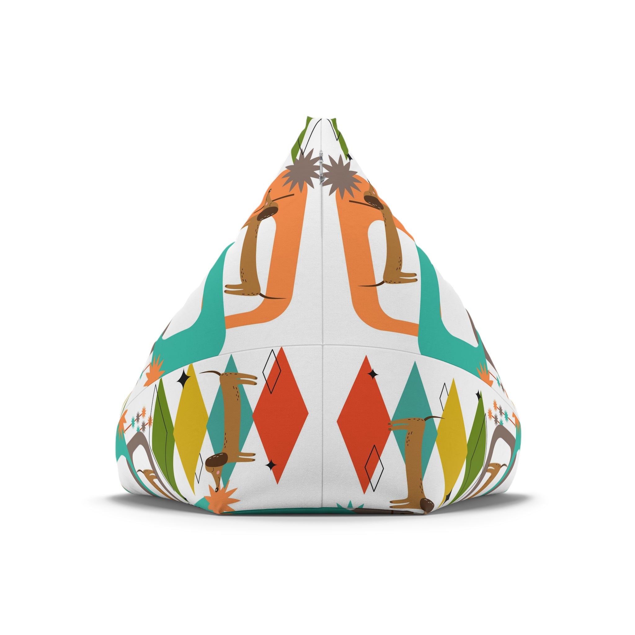 Bean Bag Chair COVER, retro Dachshund, mid century modern, living room, games room, MCM home decor