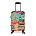 Retro MCM Flamingo fly away holiday Beach Scene Suitcase | Vintage Travel Print