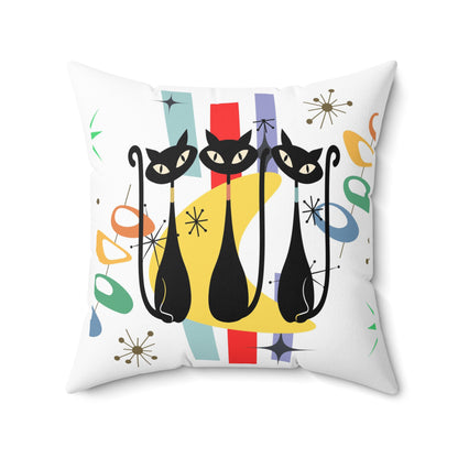 MID CENTURY MODERN Atomic Cat || Indoor Pillow Living Room Home Decor, Bespoke Housewarming Gift Unique Wedding Gift For Him Gift For Her