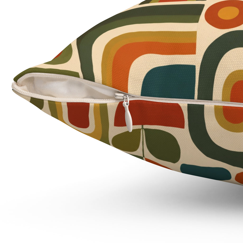 Retro Geometric Abstract Pattern Pillow | Mid Century Modern Throw Pillow