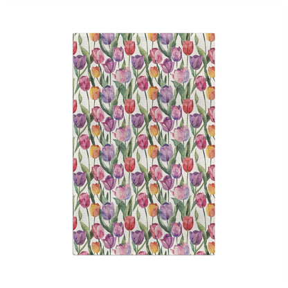 Colorful tulip floral Microfiber Tea Towel, kitchen accessory