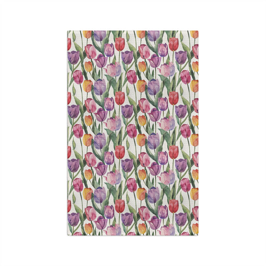 Colorful tulip floral Microfiber Tea Towel, kitchen accessory