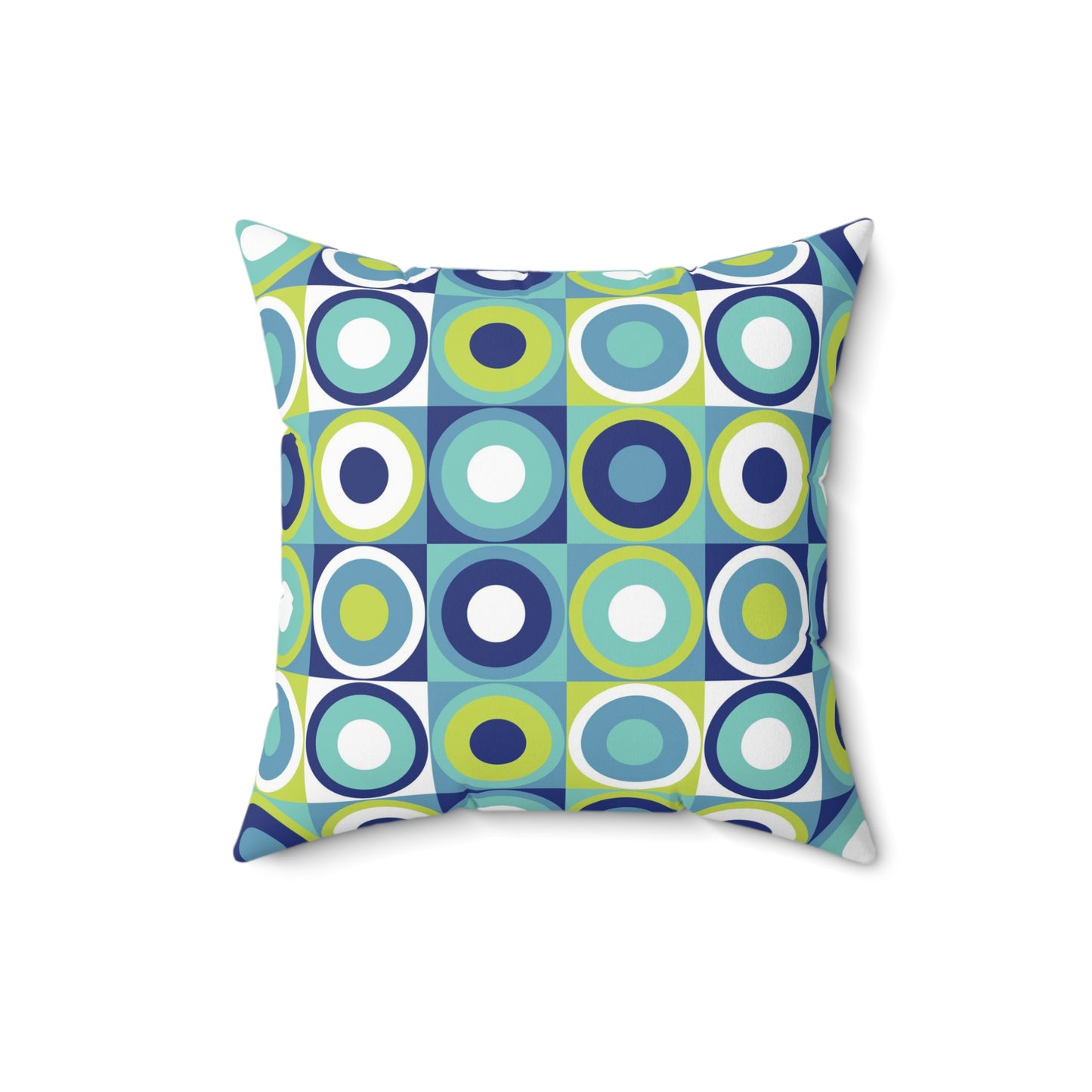 Vintage Vibes: Blue and Green Retro Pattern Pillow - Timeless Elegance for Your Space, modern vintage