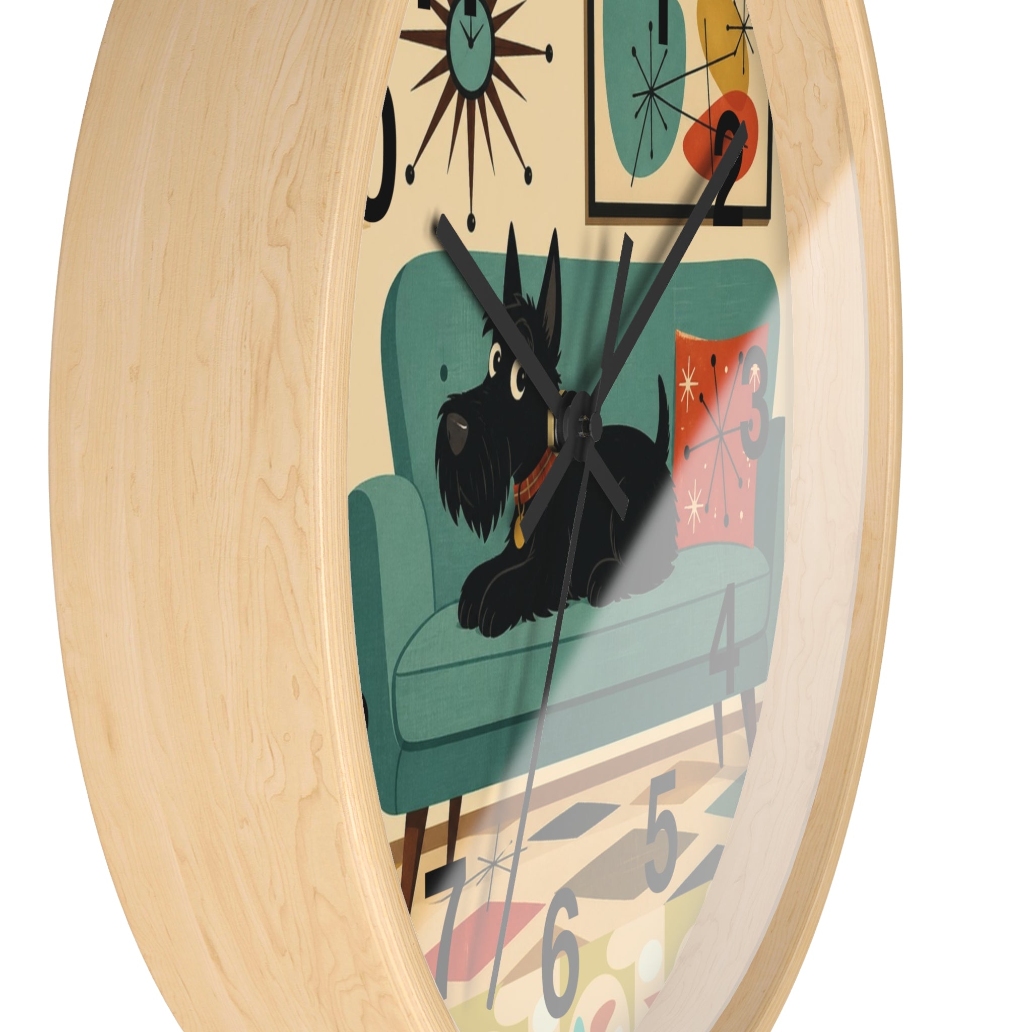 Retro Scotty Dog Sofa Wall Clock | Mid Century Modern Home Decor