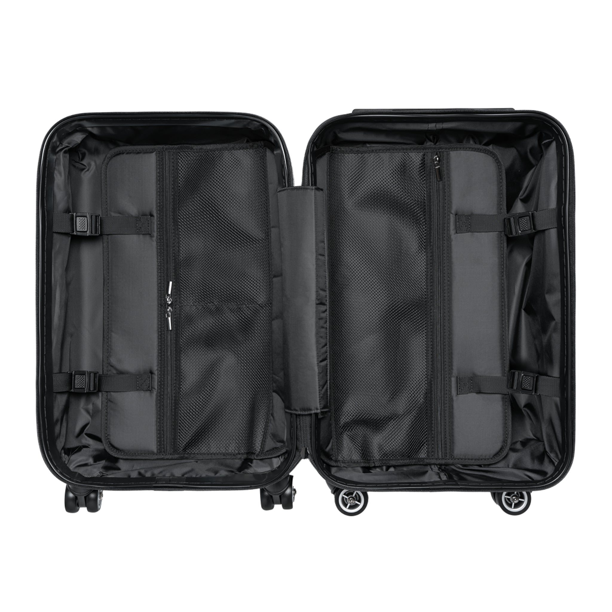 Retro Black Atomic Cat Beach Suitcase | Mid Century Travel Luggage
