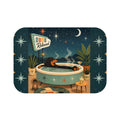 MCM Relaxed Dachshund in Bathtub Bath Mat | Retro Night Stars Spa