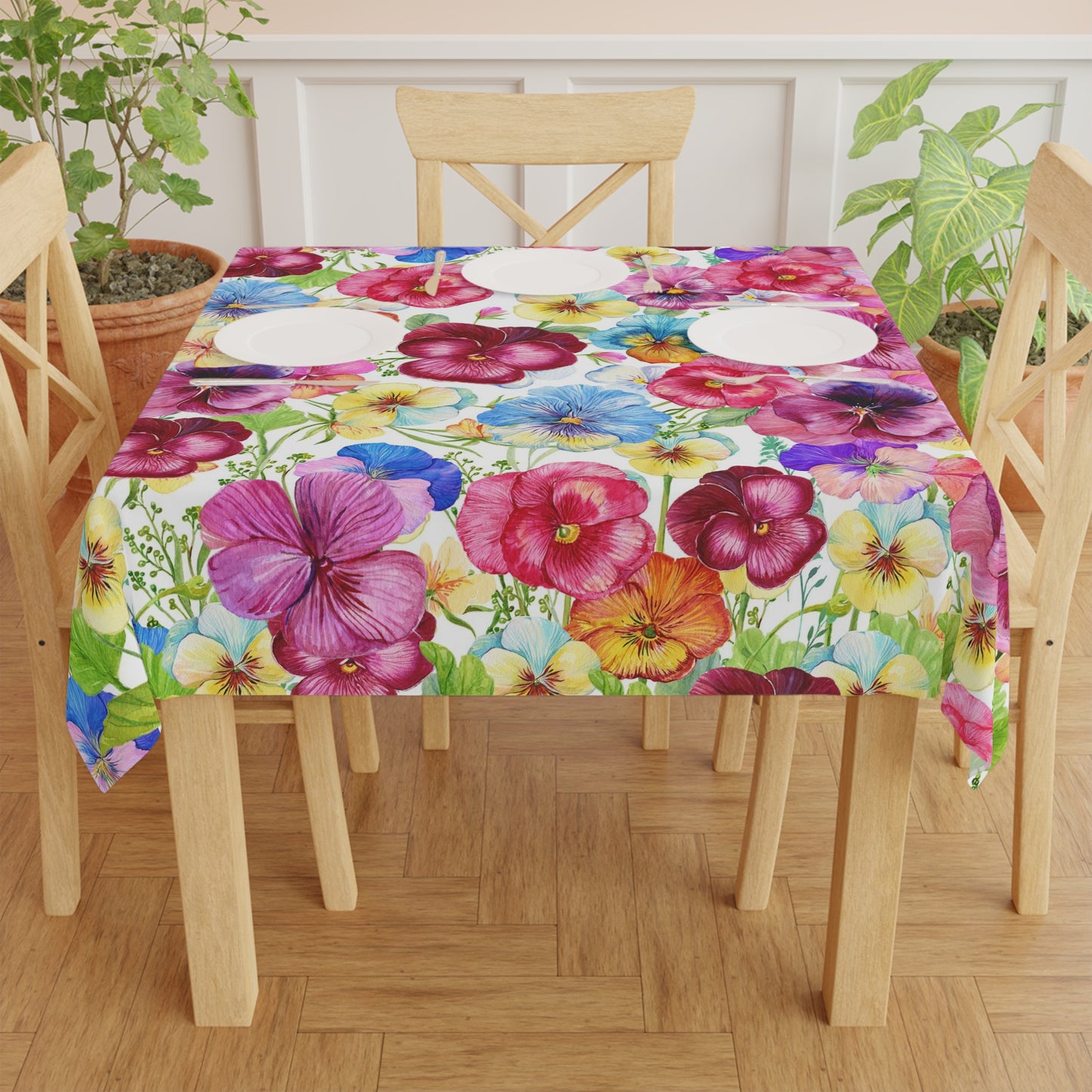 Pansy floral, kitchen dining decor Tablecloth