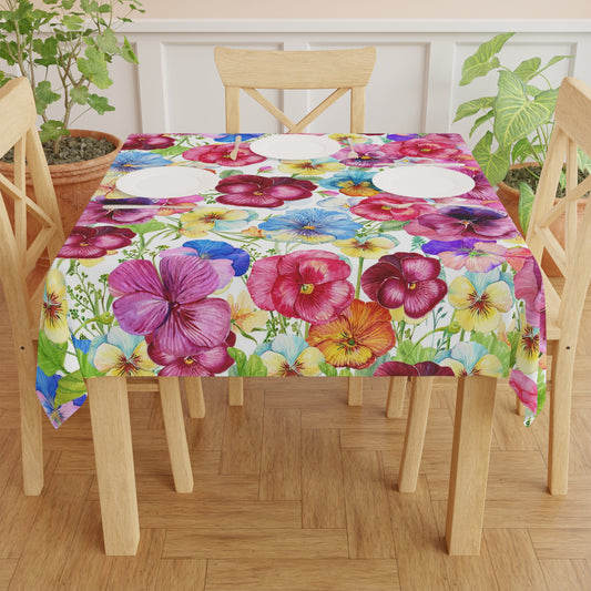 Pansy floral, kitchen dining decor Tablecloth