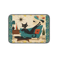 Retro Lounge Atomic Cat Microfiber Kitchen Dish Mat | Mid Century Modern Cat Art