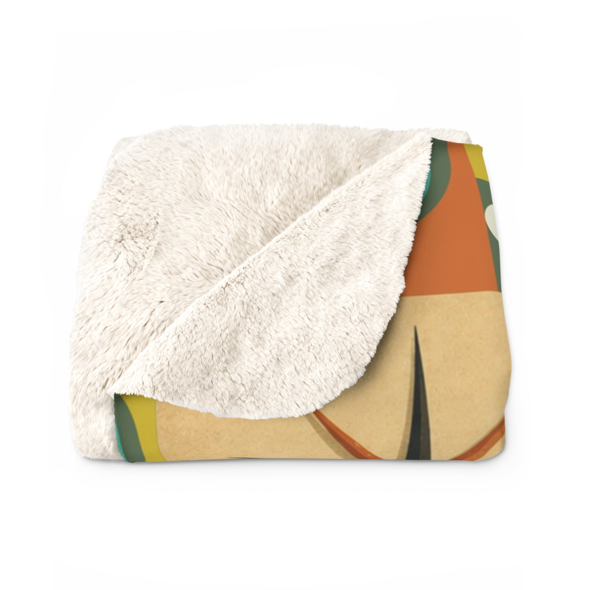 Mid Century Modern Atomic Black Cats Sherpa Fleece Blanket | Retro Atomic Living Room