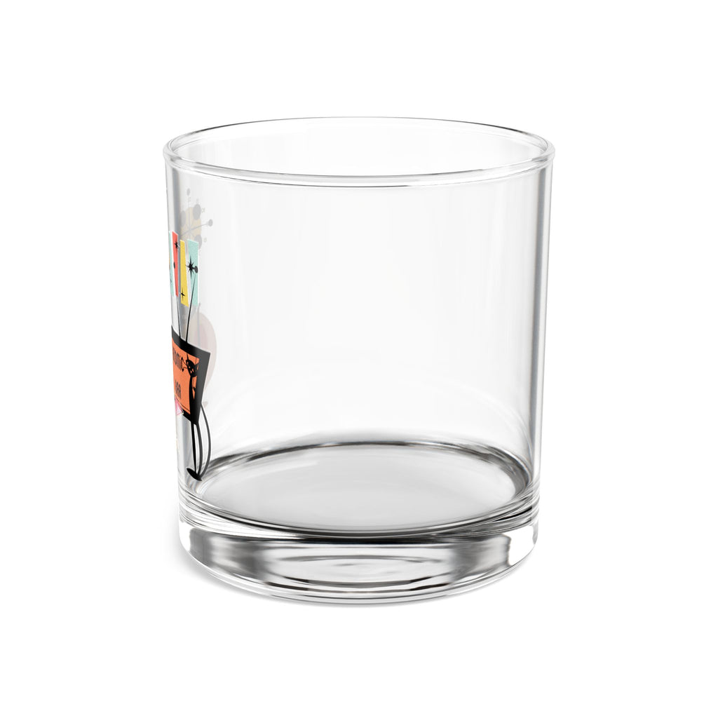 Atomic Bar retro cat Bar Glass, Mid Century Modern, MCM barware, beverage drinking glass