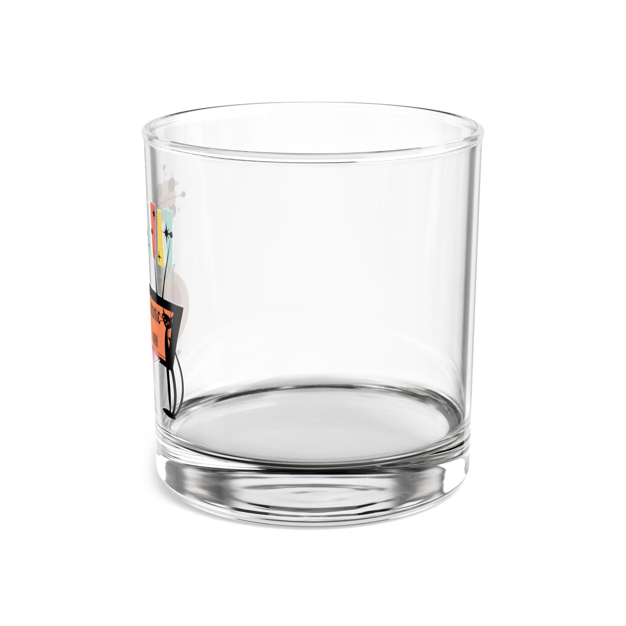 Atomic Bar retro cat Bar Glass, Mid Century Modern, MCM barware, beverage drinking glass