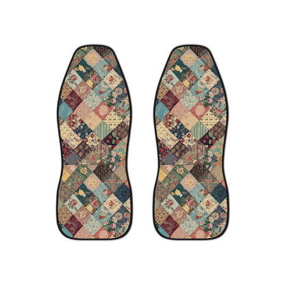 FAUX Vintage Patchwork "LOOK" : Car Seat Covers with a printed Quilted Charm