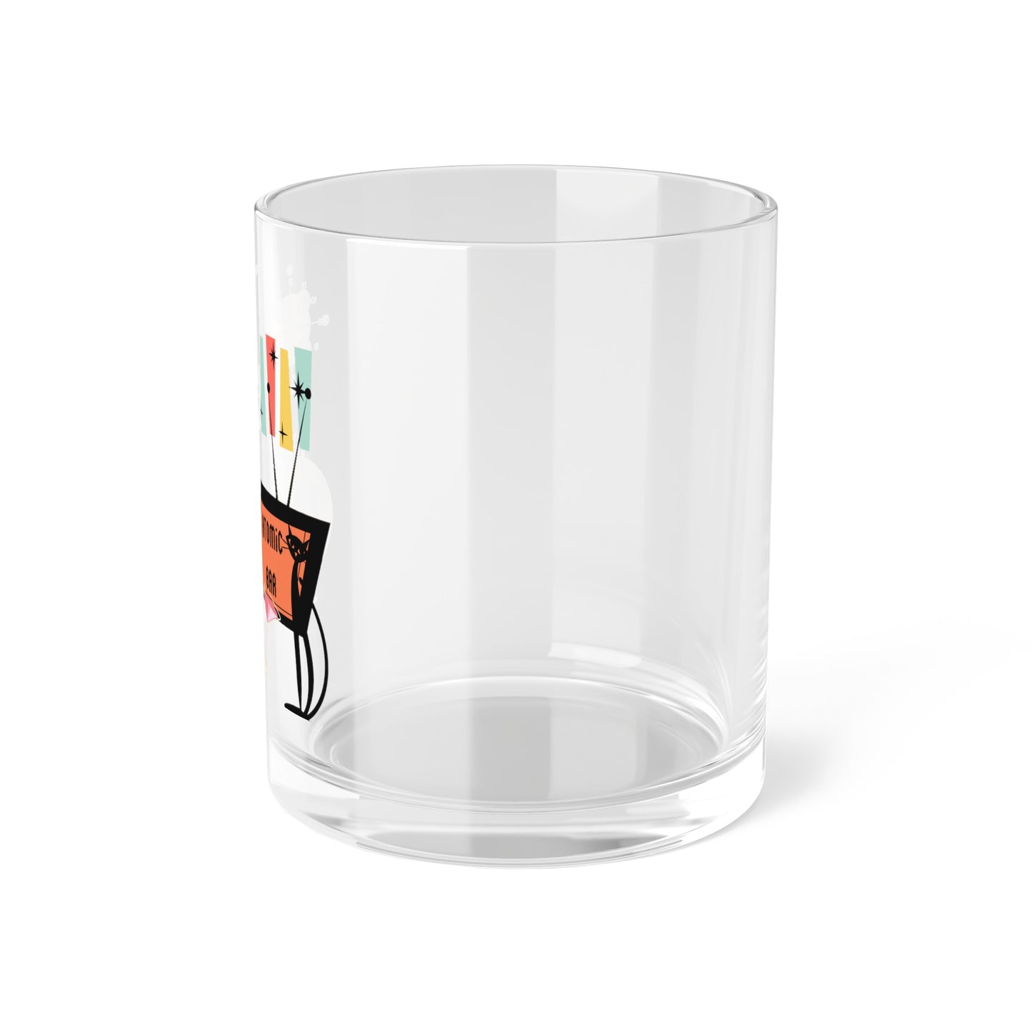 Atomic Bar retro cat Bar Glass, Mid Century Modern, MCM barware, beverage drinking glass