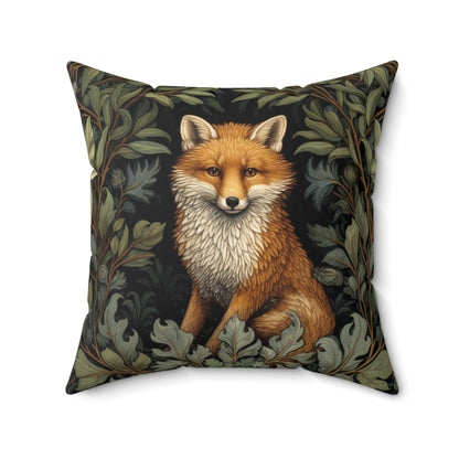 Fox William Morris inspired Square Pillow, nature inspired, artist, animal, scatter throw cushion