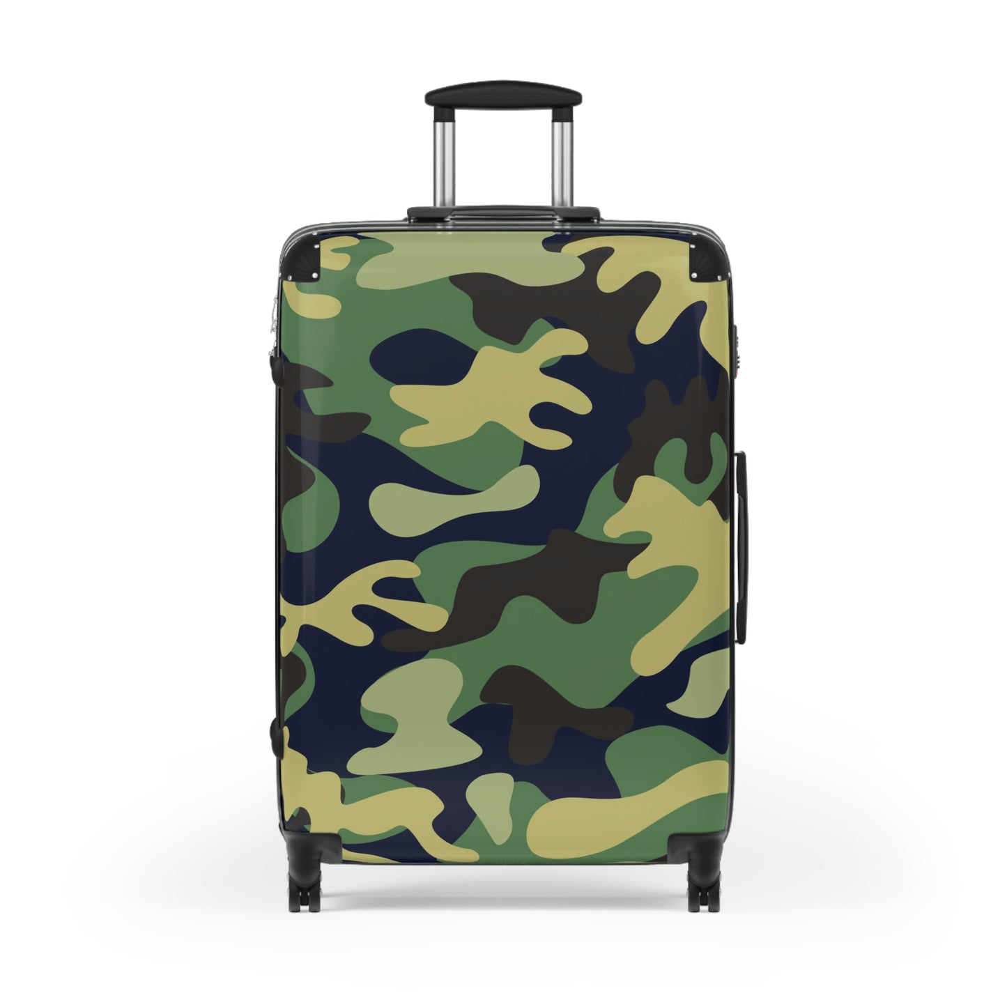 Camo travel Suitcase on wheels with secure lock, carry on luggage, roller case, camouflage, weekend bag, cabin suitcase, hard shell case