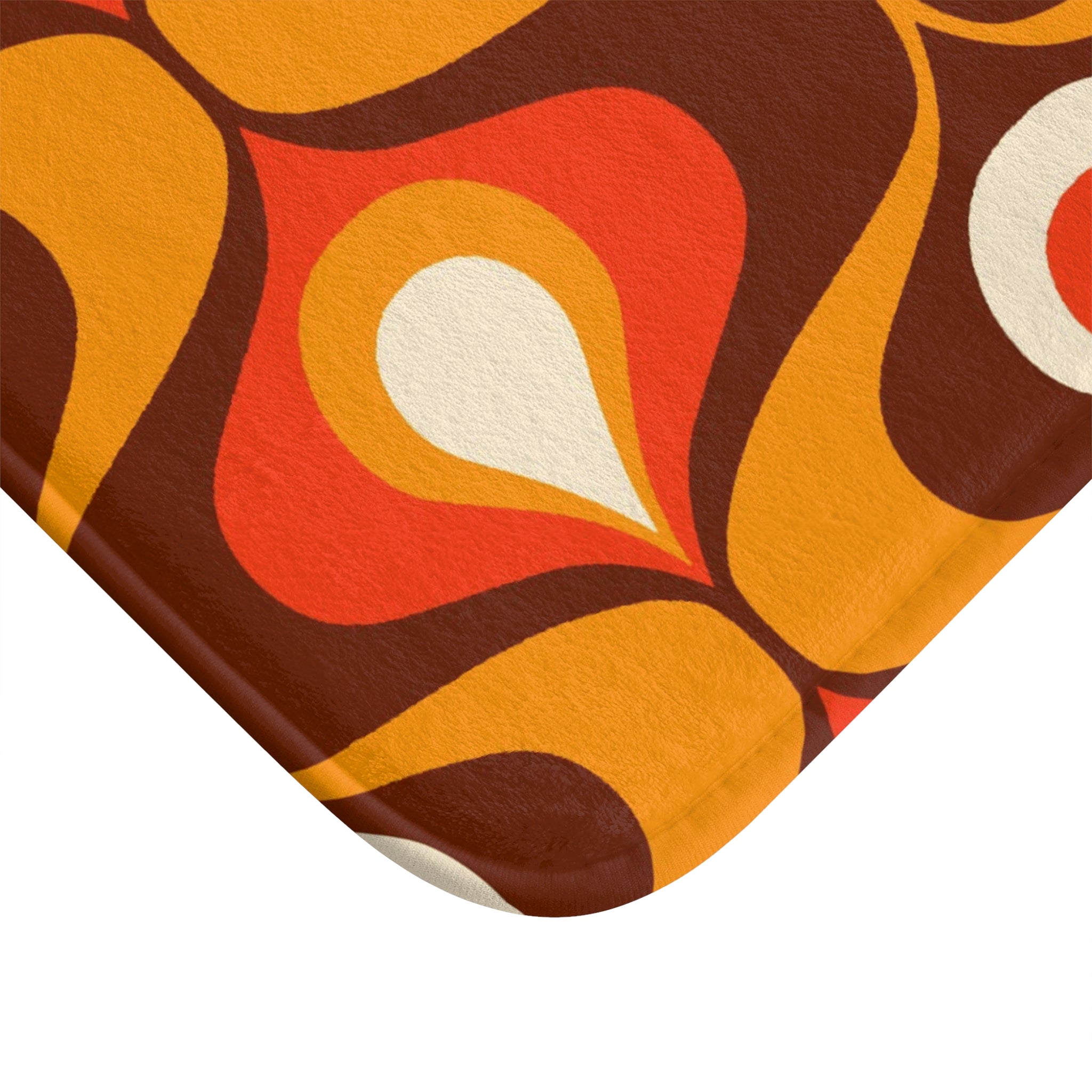 Retro Orange and brown 60s 70s inspired Bath Mat, retro bathroom decor