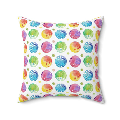 Colorful dots watercolor shabby chic style Square Pillow, couch, chair, living room bedroom scatter throw cushion