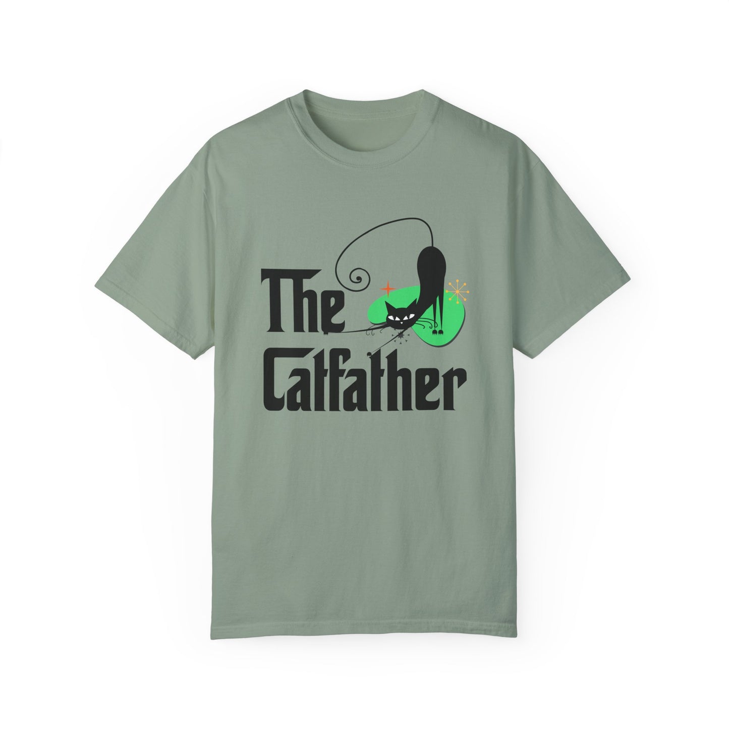 The Catfather Atomic cat retro Unisex T-shirt, comfort color shirt, Mid Century tee, dads day gift, fathers day, black cat lover gift