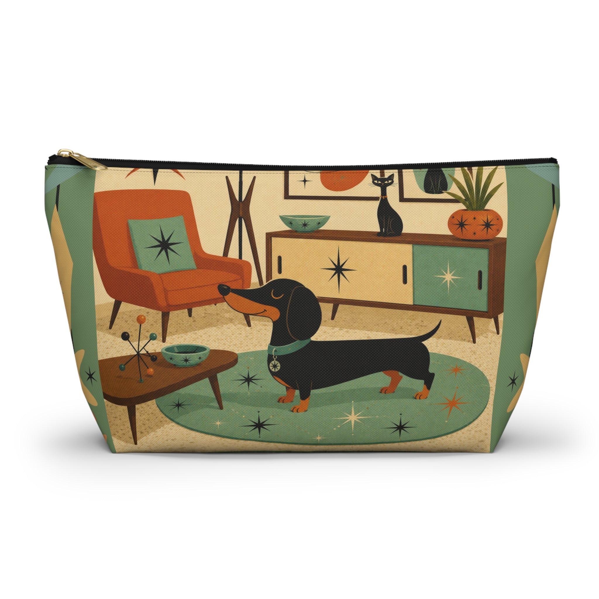 Mid Century Dachshund Accessory Pouch
