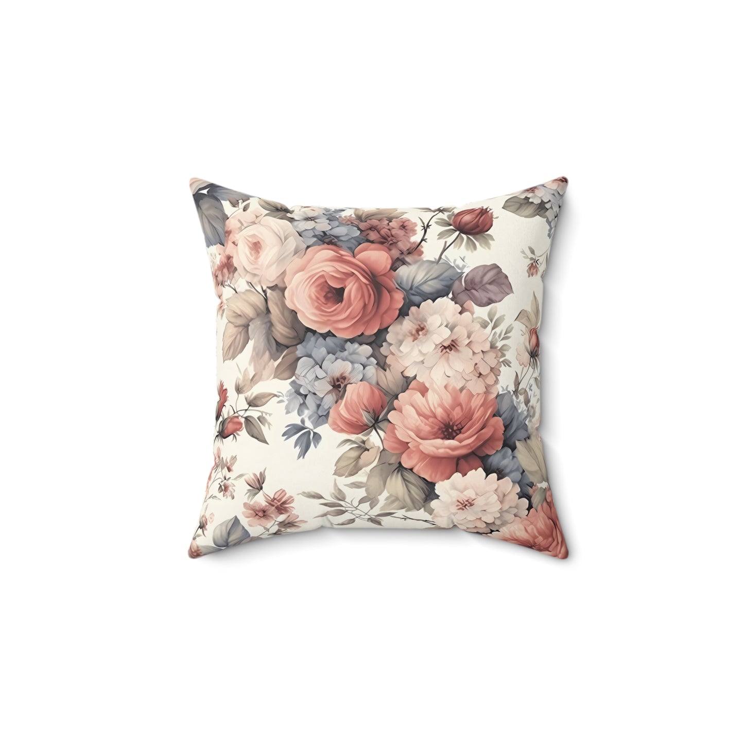 Vintage roses shabby chic Square Pillow, French vintage inspired, Farmhouse decor, country cottage, scatter throw cushion