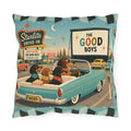 MCM Dachshund Drive-In Dogs Retro Art Outdoor Pillow | Vintage Movie Night
