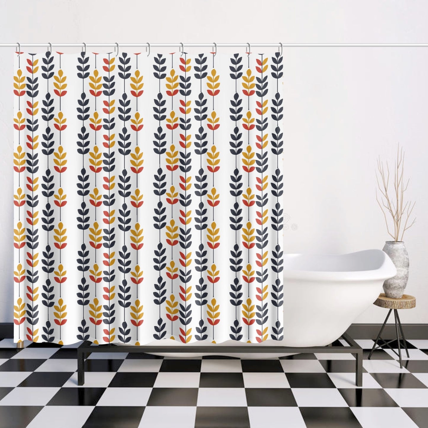 Mid century  modern bathtub stall Quick-drying Shower Curtain, MCM home decor