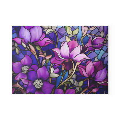 Lavender Dreams: Stained Glass look Inspired Glass Cutting Board