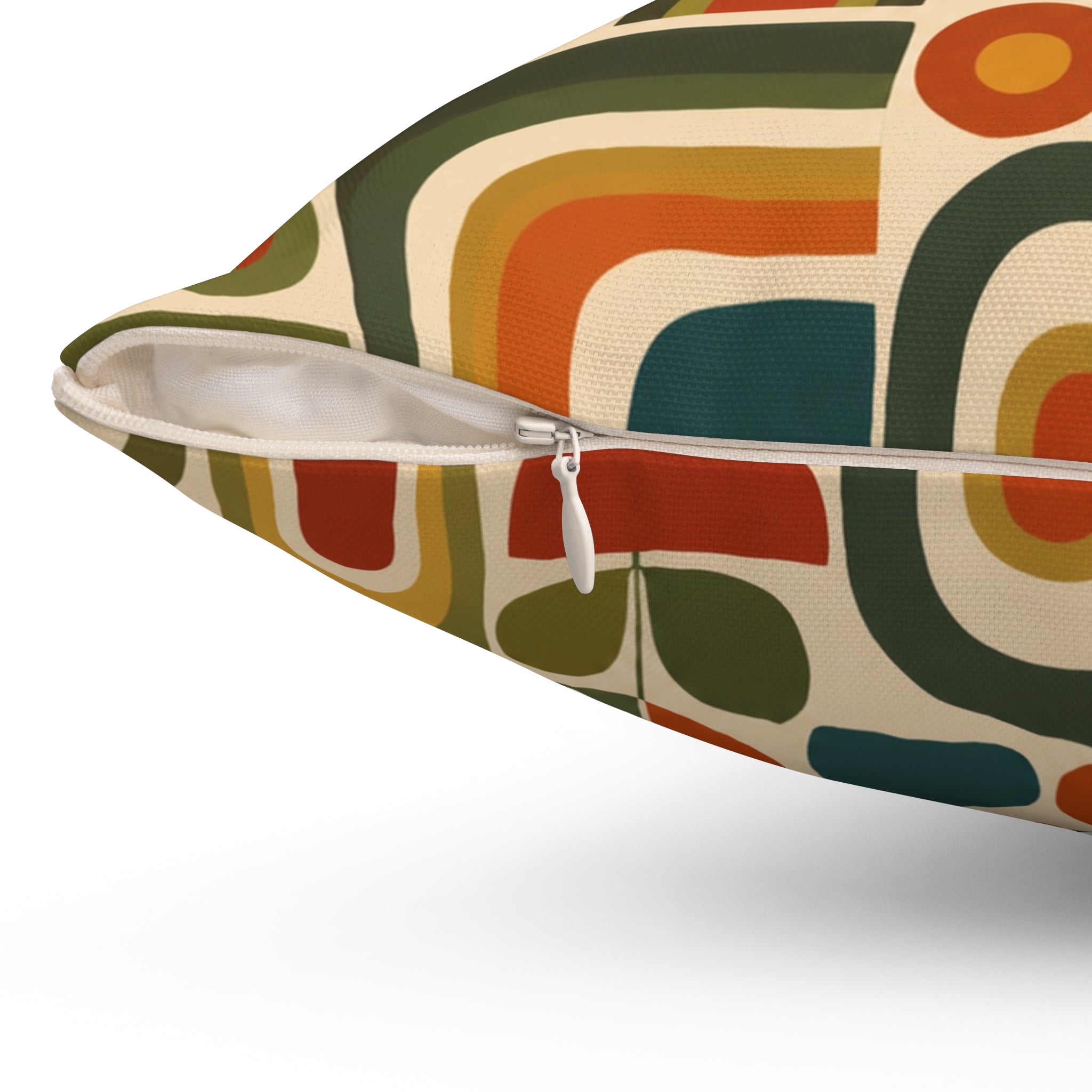 Retro Geometric Abstract Pattern Pillow | Mid Century Modern Throw Pillow