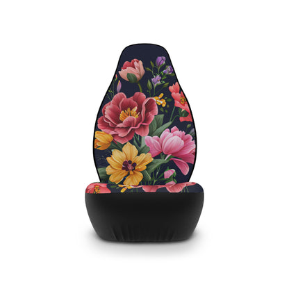 Colorful bouquet of flowers floral and navy front Car Seat Covers