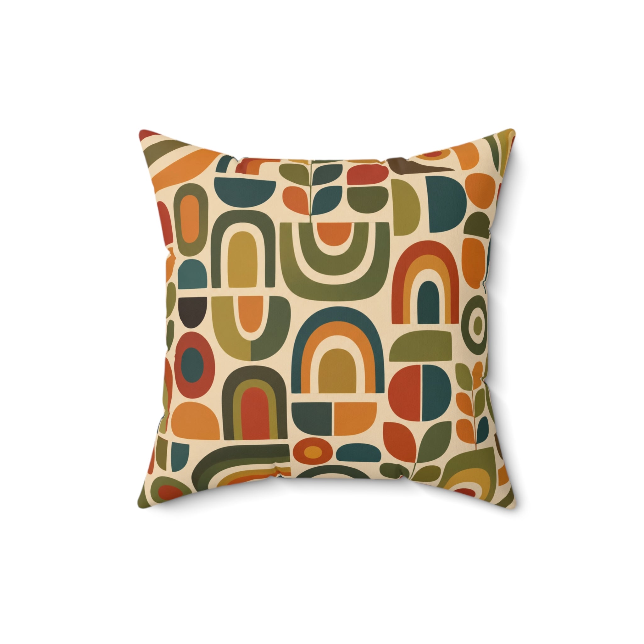 Retro Geometric Abstract Pattern Pillow | Mid Century Modern Throw Pillow