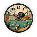 Dachshund Retro Roadtrip Wall Clock | Mid-Century Palm Springs Art