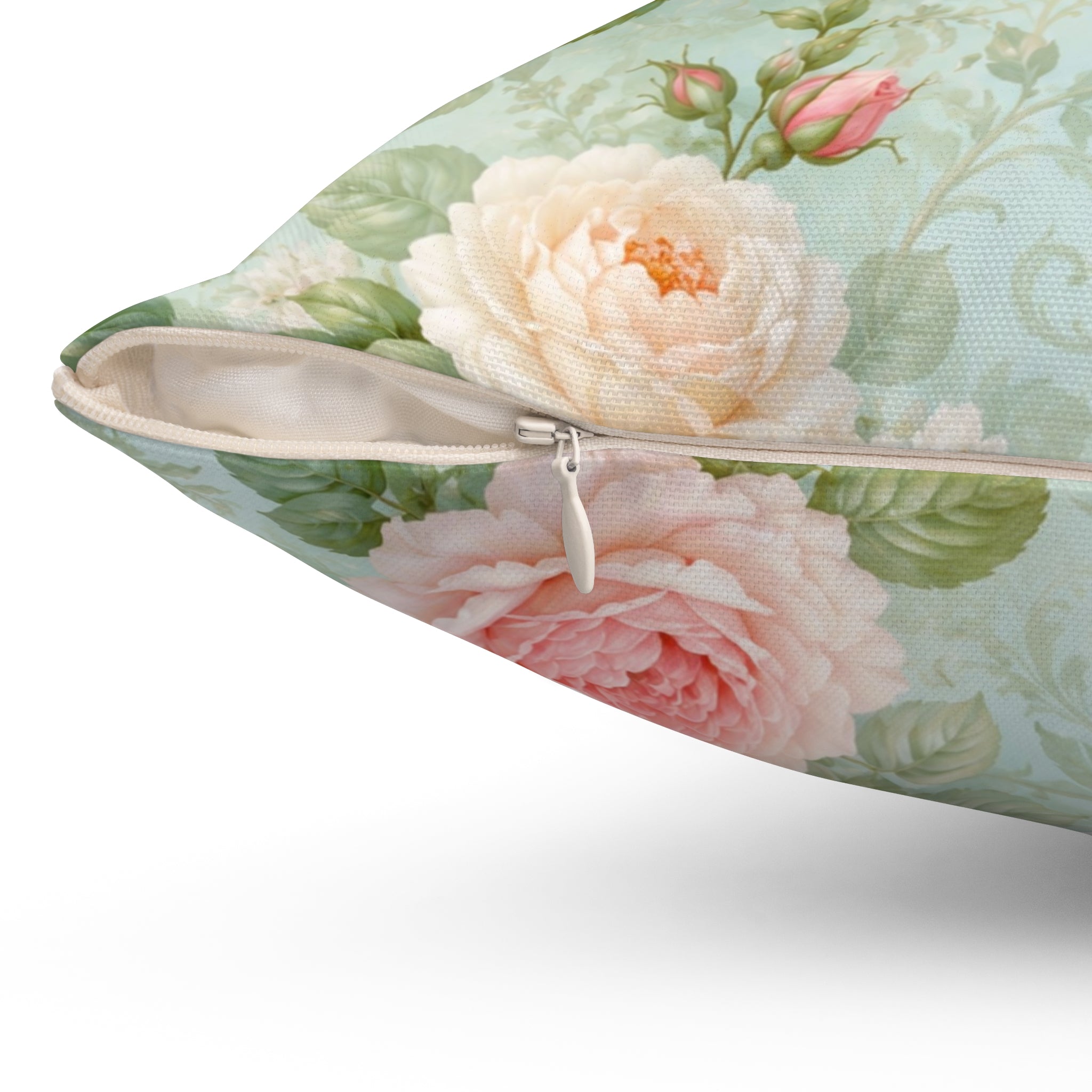 Vintage Pink Roses Toss Pillow | Floral Square Pillow, Shabby Chic