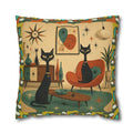 Mid Century Atomic Cats Pillowcase | Retro Atomic Living Room Throw Pillow - COVER ONLY