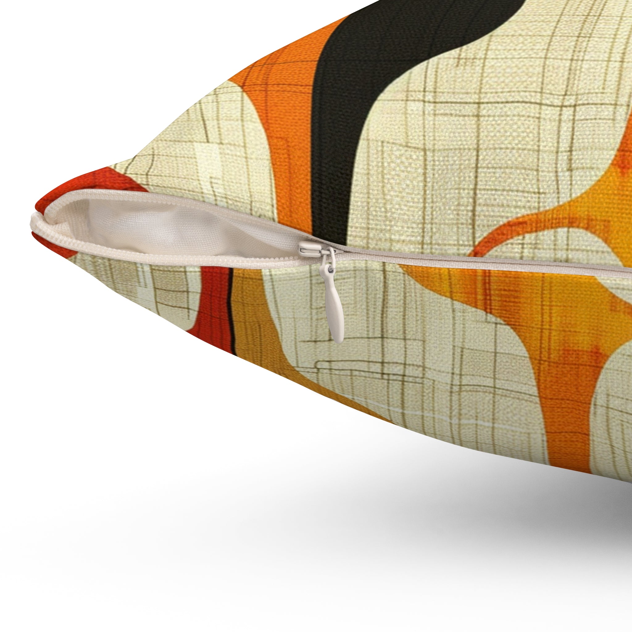 Mid Century Modern shapes Spun Polyester Square Pillow, couch chair throw scatter cushion, MCM home decor