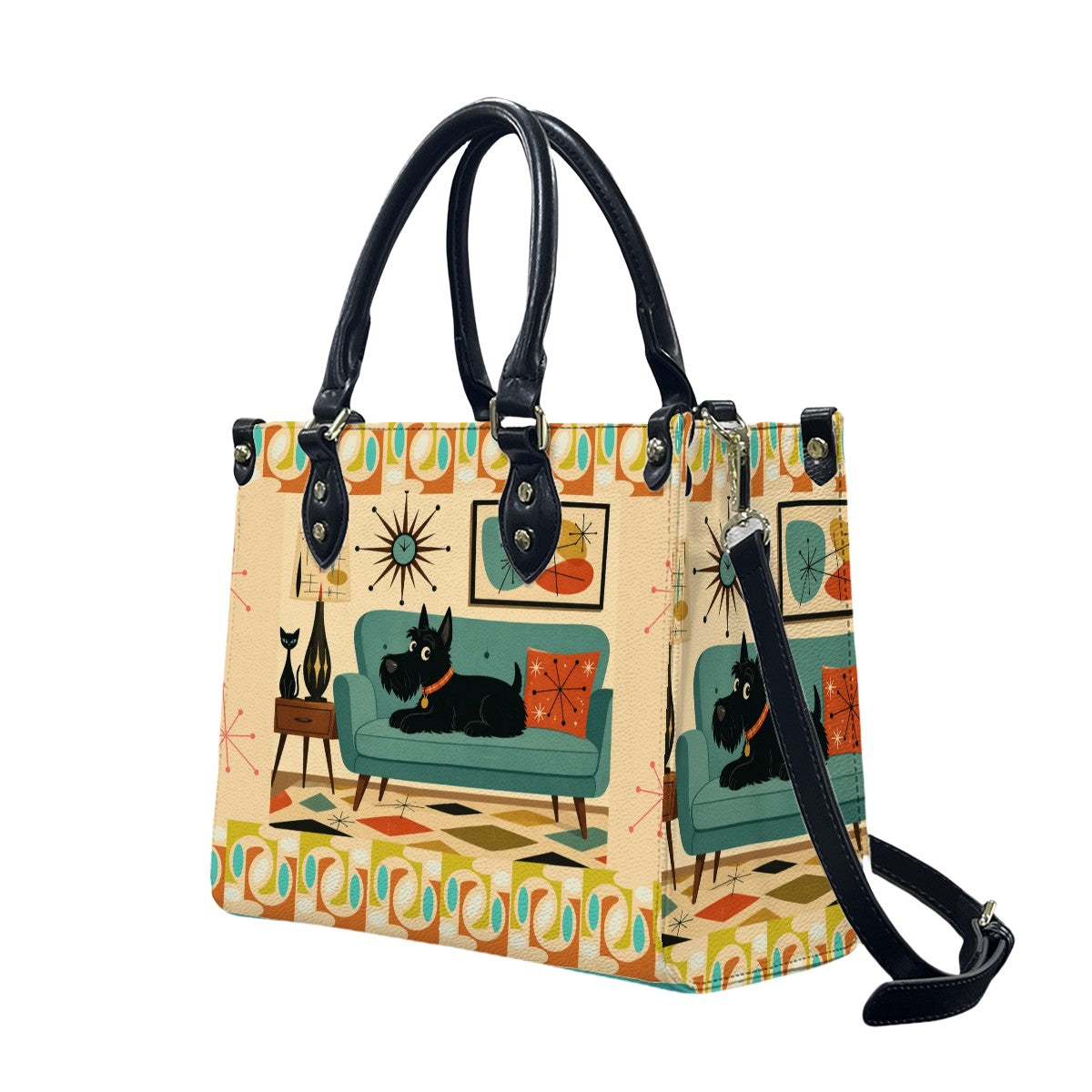 PU Leather Tote Bag Scottish Terrier MCM purse handbag