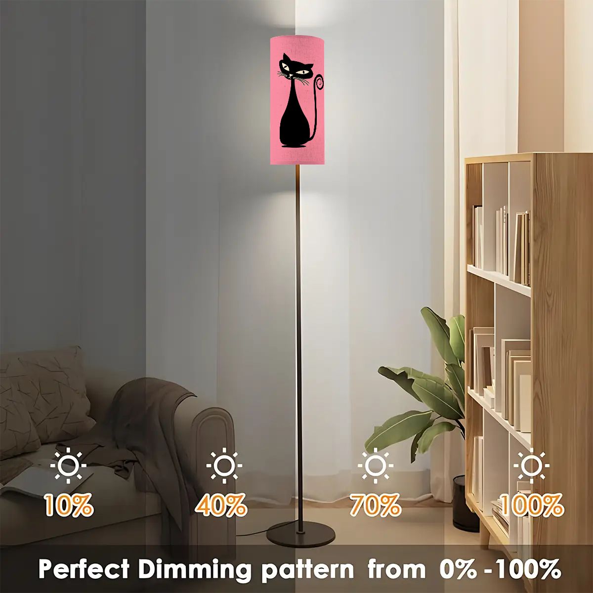 Floor Lamp Modern Standing Lamp (Made in USA) Untitled design Pink Atomic cat lighting